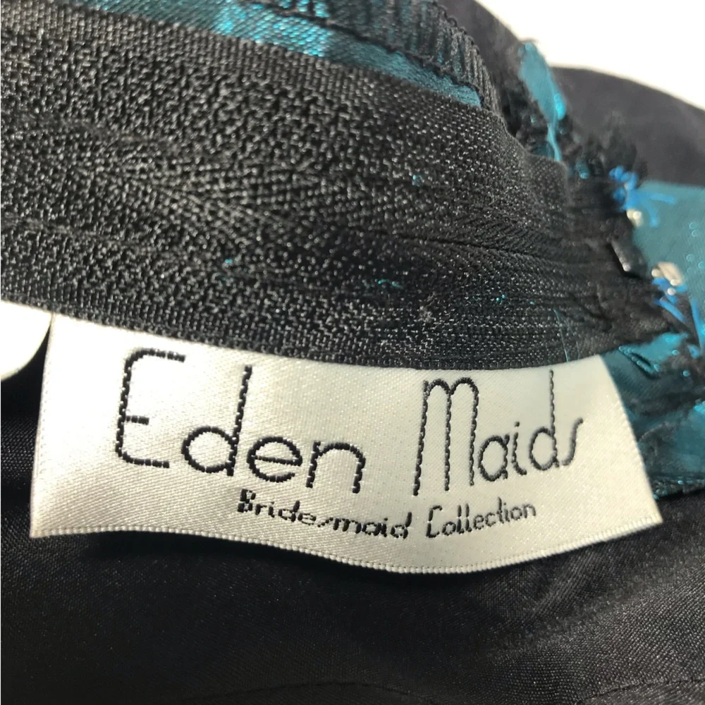 Eden Maids Teal Shimmer Two Piece Halter Maxi Dress Size 4